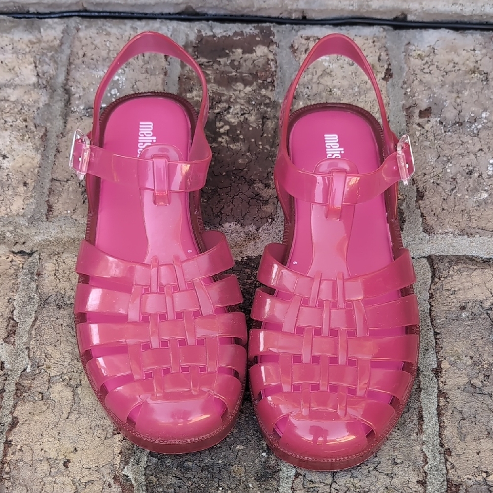 Melissa Possession Hot Pink Clear Jelly Sandals